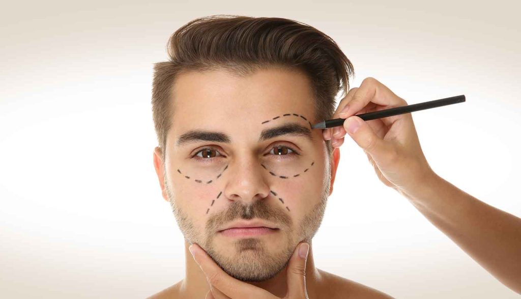 mapping man's face for treatment